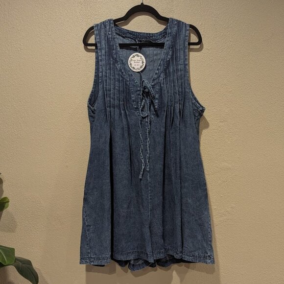 Texas Angels Boutique Denim Romper – Size Large 💙 - Picture 3 of 12